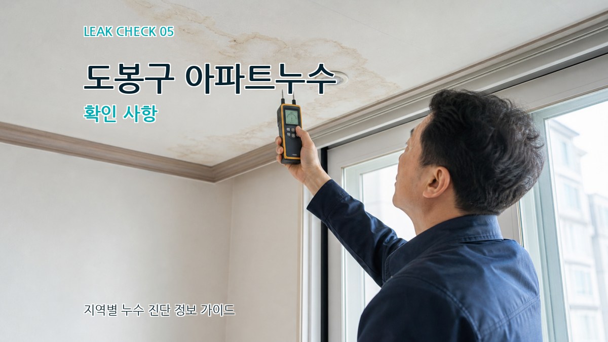 도봉구 아파트누수 확인 사항