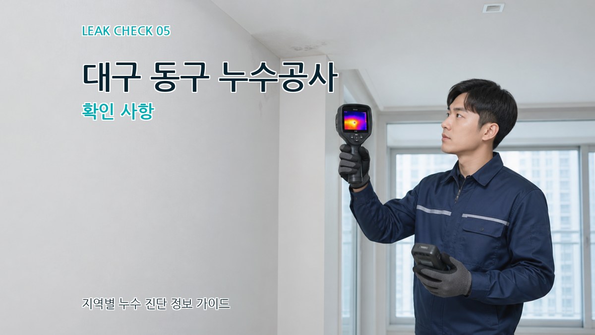 대구 동구 누수공사 확인 사항