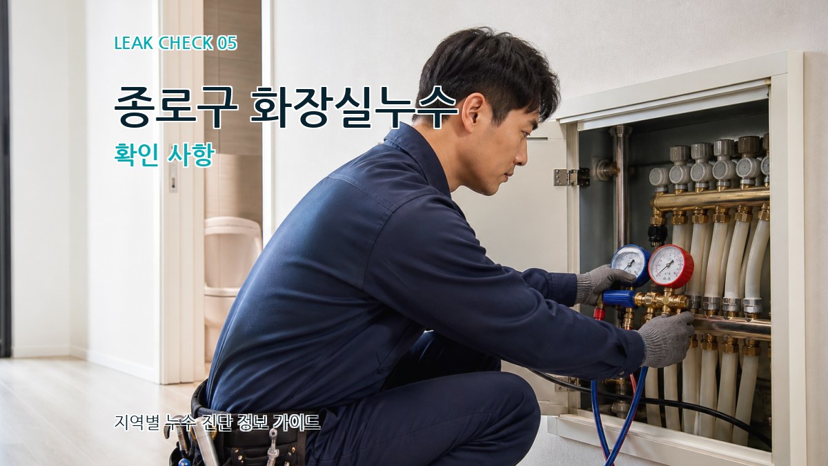 종로구 화장실누수 확인 사항