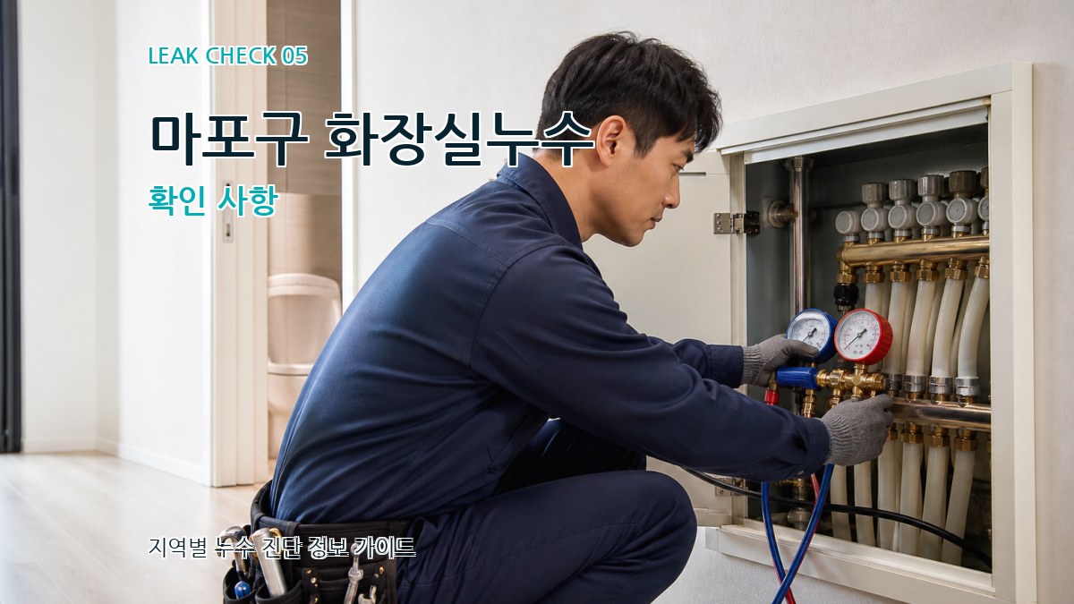 마포구 화장실누수 확인 사항