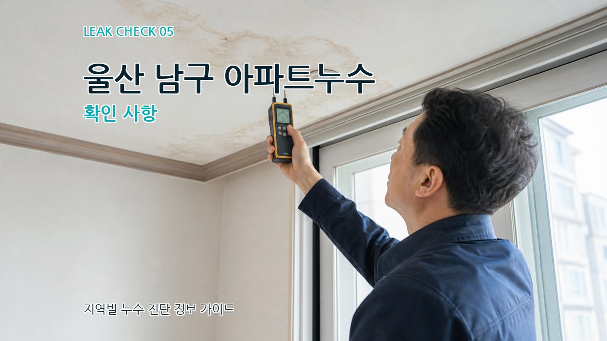 울산 남구 아파트누수 확인 사항
