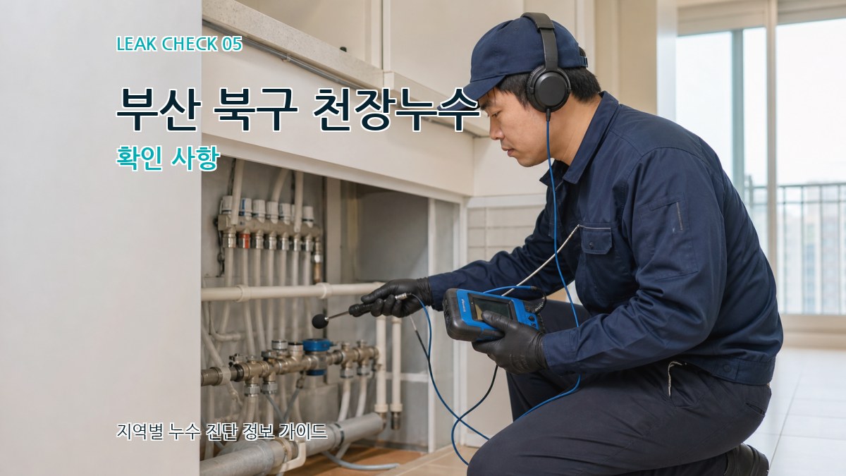 부산 북구 천장누수 확인 사항