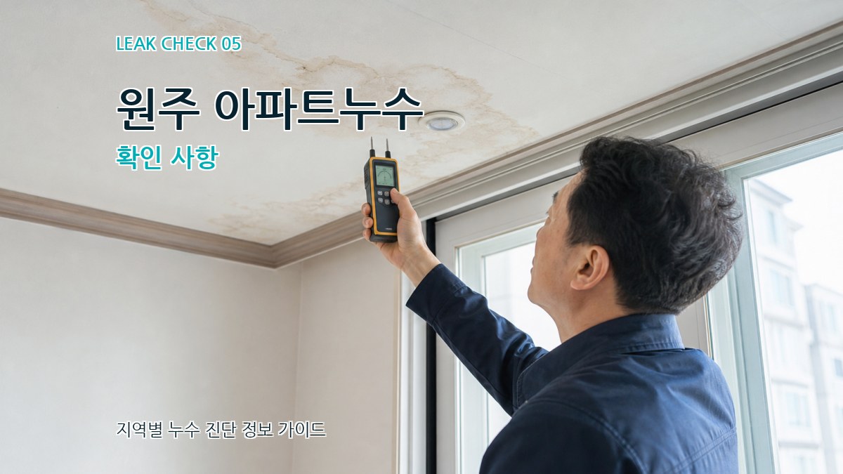 원주 아파트누수 확인 사항