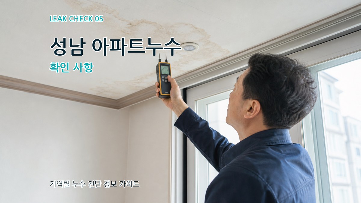 성남 아파트누수 확인 사항