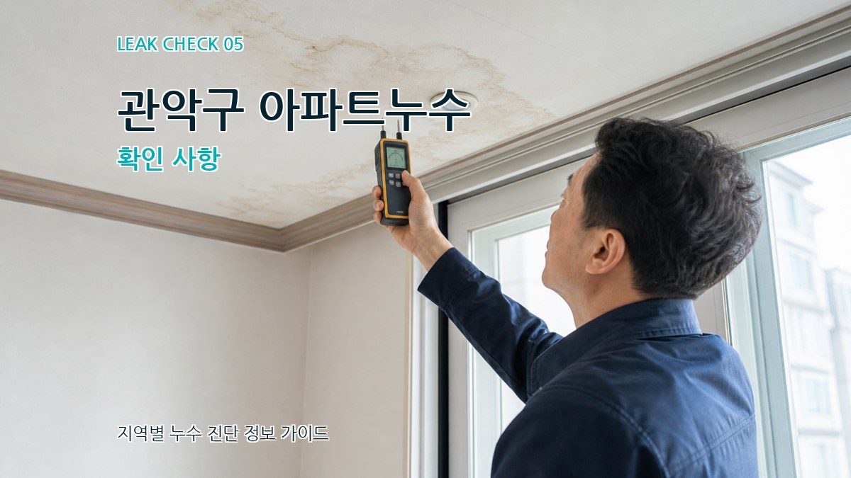 관악구 아파트누수 확인 사항