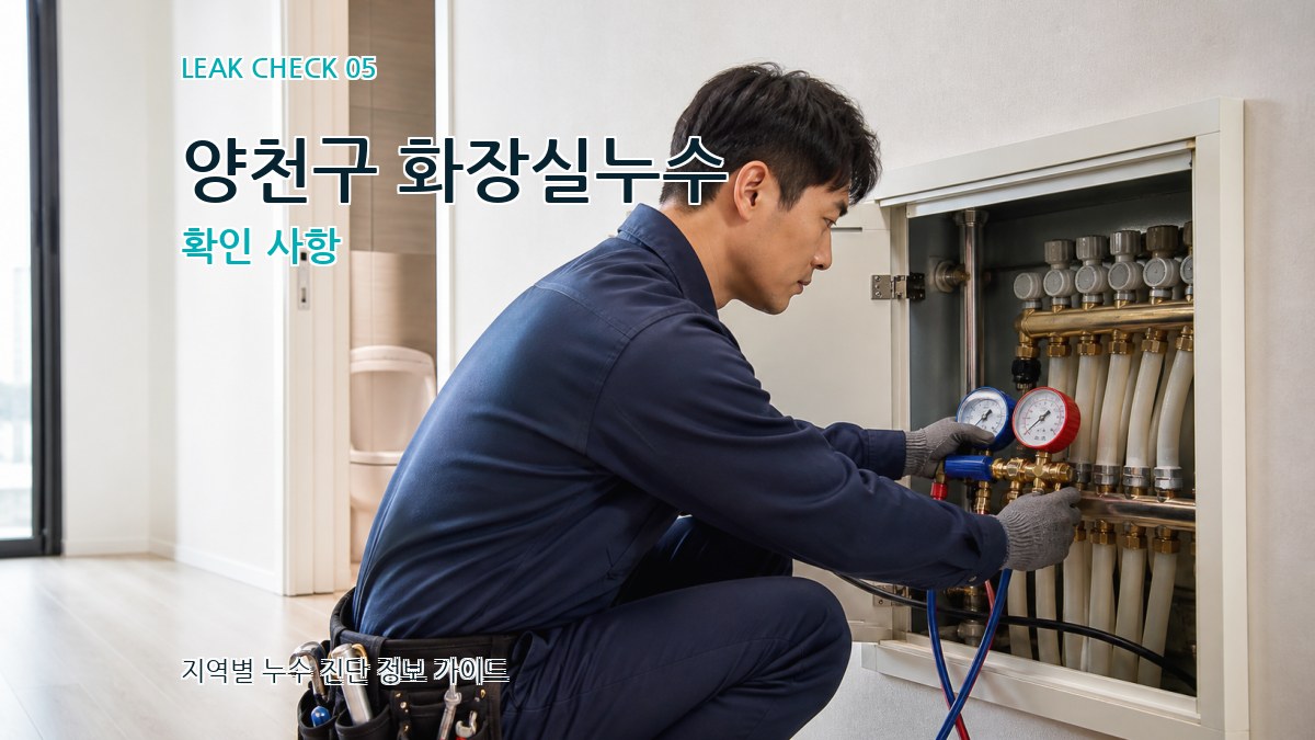 양천구 화장실누수 확인 사항