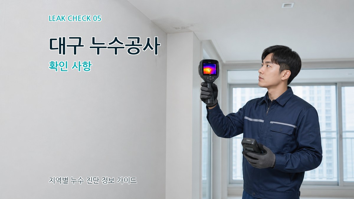 대구 누수공사 확인 사항