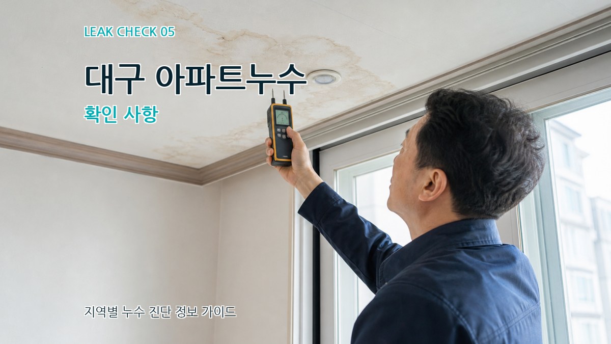 대구 아파트누수 확인 사항