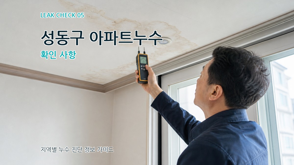성동구 아파트누수 확인 사항