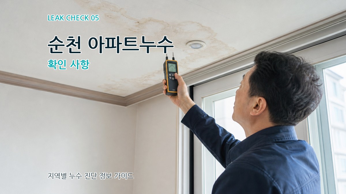 순천 아파트누수 확인 사항