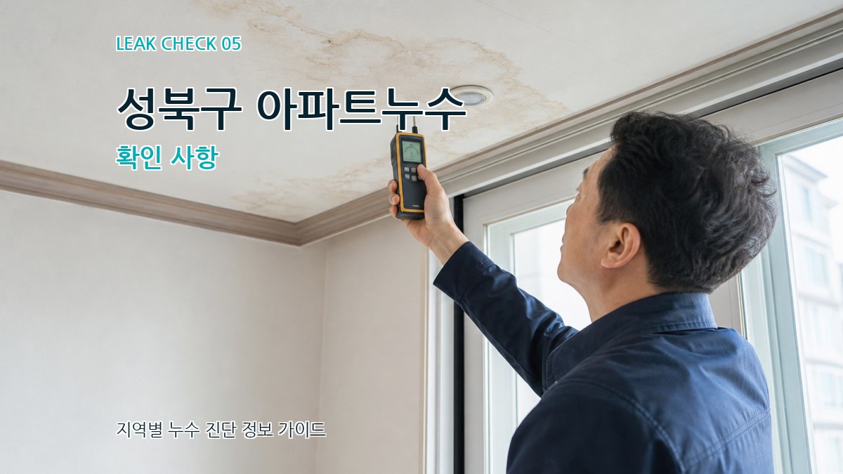 성북구 아파트누수 확인 사항