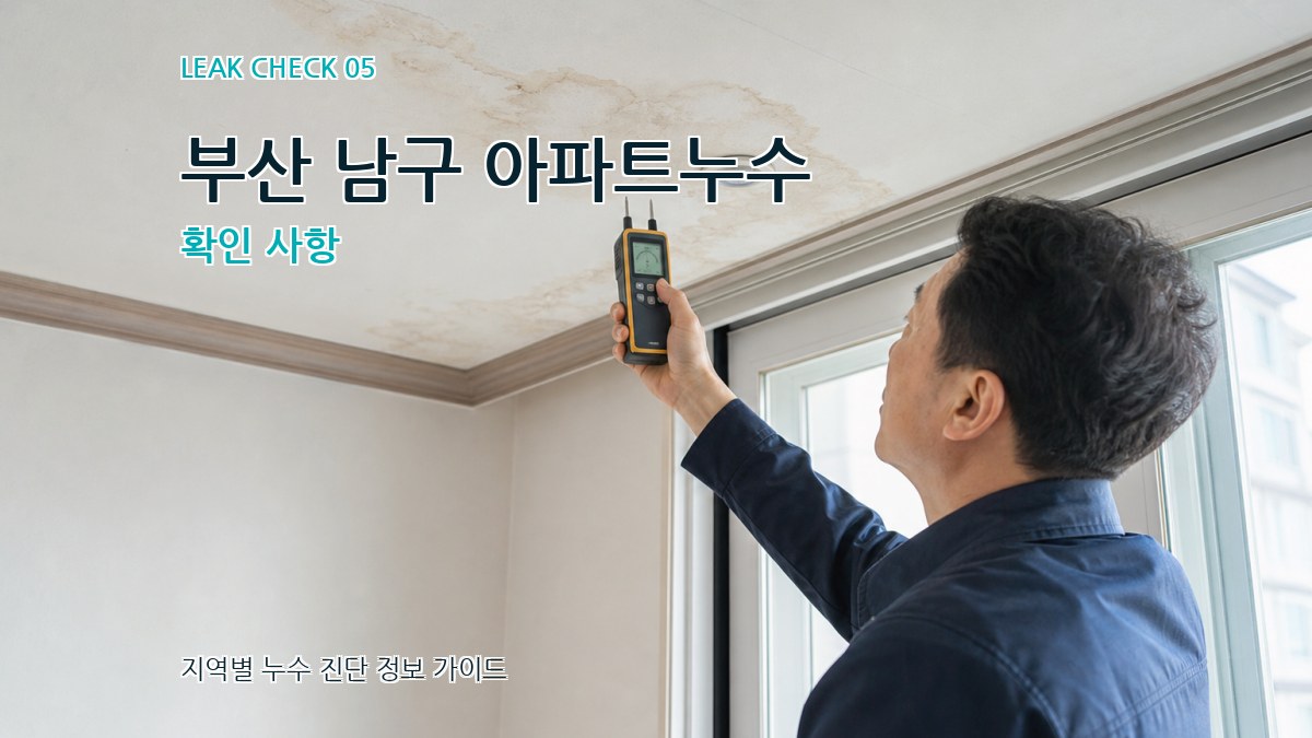 부산 남구 아파트누수 확인 사항
