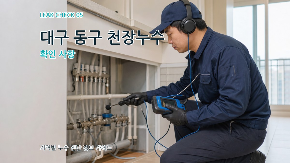 대구 동구 천장누수 확인 사항
